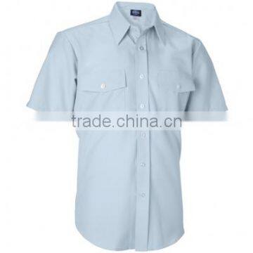 Custom Mining Industrial Work Uniform Mens 100% Cotton Short Sleeve Workwear Shirts photo-4