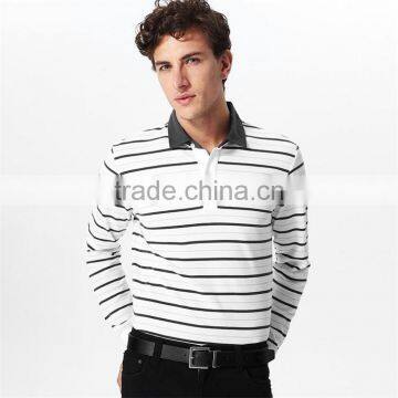 Wholesale Polo Shirt in China Black and White Striped 100% Polo T-shirt photo-2