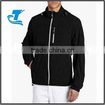 Full Zip Black Sportswear Men Golf Jacket