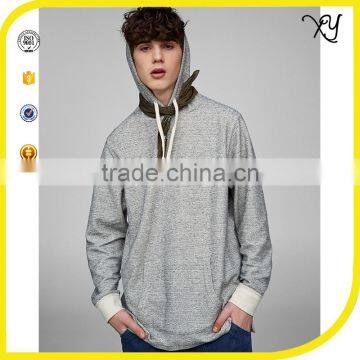 2017 Hot Sell Gym Fitted Blank Sport Pullover Grey Printed French Terry 100% Cotton Custom Hoodies Pullover Men photo-2