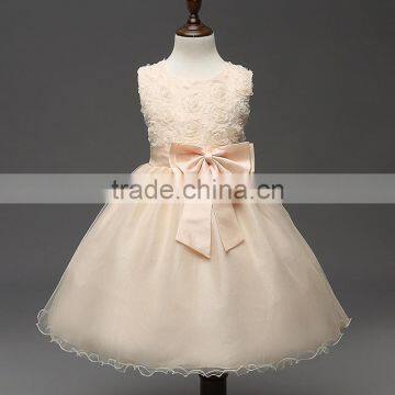 C5#Kids Infant Girls Flower Petals Dress Children Toddler Elegant Dress Pageant Wedding Formal Party Dress