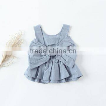 S33542W Baby Girl Dress Backless Summer Girls Dress With Bow Cute Toddler Dress photo-4