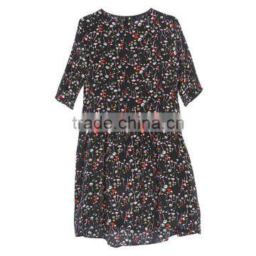 Z&M Lady's 2017 New Fashion Dress Women's Silk Dress Floral Dress Dress photo-3