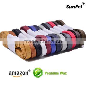 Attractive Heavy-Duty Waxed 7mm Width Flat White Laces for Trekking Walking Hiking Work Cross-Country Shoes - All Size photo-4