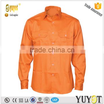 high vis 100%cotton reflective orange cheap safety work shirt