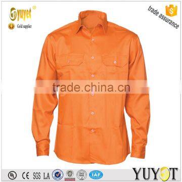 High Vis 100%cotton Reflective Orange Cheap Safety Work Shirt