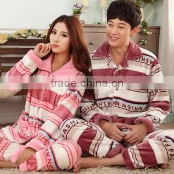 2015 Wholesale Mink Cashmere Couple Winter Pajama Set photo-2