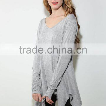 Fashion Women's Sexy Fashion Loose Tops Long Sleeve V Neck Casual Blouse For Sale photo-4