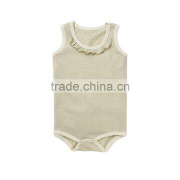 High Quality Blank Organic Cotton Baby Girl Blank Baby Rompers photo-3