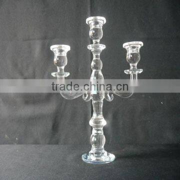 Transparent K9 Crystal Candle Holder,Crystal Beads Candelabra Crystal Candle Holder For Wedding Table Decoration