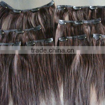 12 inch clips in human hair extensions/remy clip hair