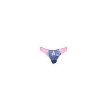 Jacquard Stain Ladies Thong Underwear Comfortable Low Rise Style With Fancy Decoration