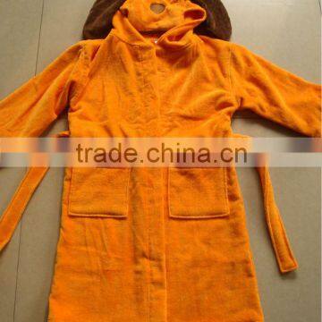 Animal hooded kids terry bathrobe