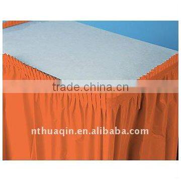 Orange polyester table skirting cover table skirts