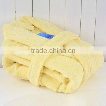 Yellow color yukata pure cotton shawl collar style