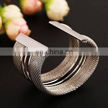 Iron Wire Snakeskin Gold Silver Cuff Women Men Bangles Metal Bangle photo-3