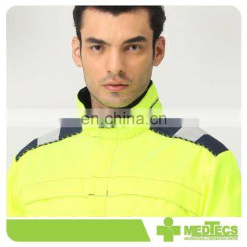 Yellow and Blue Customized Reflective Pipe Working Safety Jacket photo-4