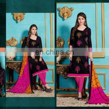 Black Colored Cotton Salwar Kameez.