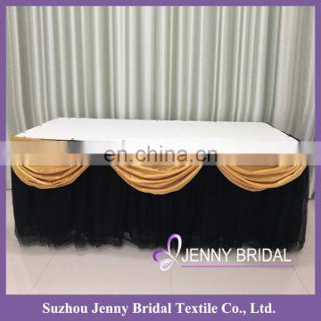 TC141E black tulle table skirting designs for wedding