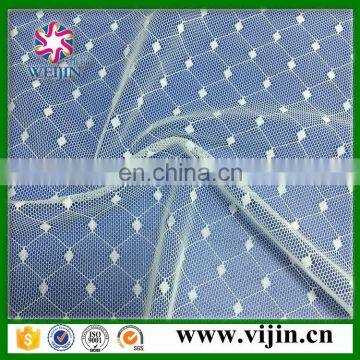 changle factory warp knitting technique plain dot mesh fabric for bridal dress