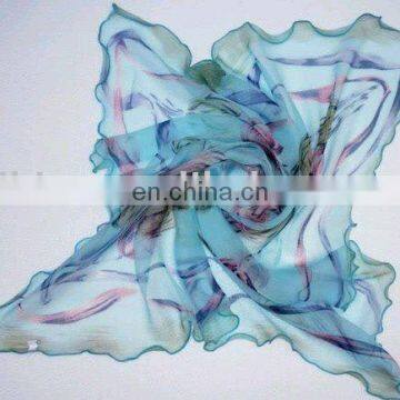 Ladies printed silk-like polyester scarf