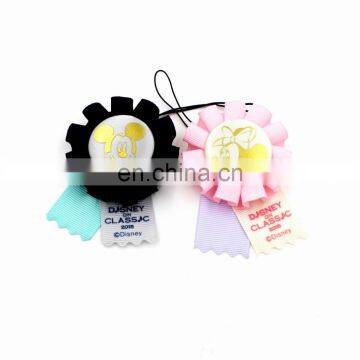 High quality ribbon badge flower&mobile phone chain