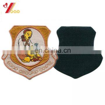 vivid figure design embrodery patch with hook and loop fastener