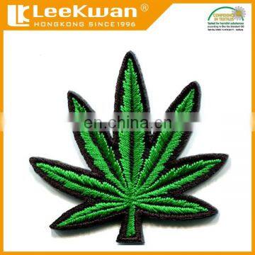 Green Leaf embroidery applique heat-cut border