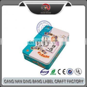 Wholesale OEM ItemsHigh Grade Printed And Embossed Logo Type Storage Box Use Rectangle Shape Metal Game Playing Card Box