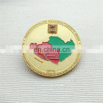 beautiful design Russian color filled coin with map on