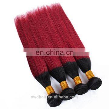Ombre Brazilian Virgin Hair Straight Burgundy Brazilian Hair Weave Bundles photo-4