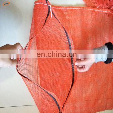 pp leno flat and round wire mesh bags for packing onioin apple orange garlic potato