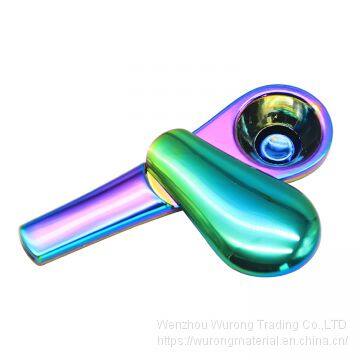 98mm Length Long Plug-in Magnetic Gold Spoon Shape Smoking Pipe Mading Zinc Alloy With Magnet