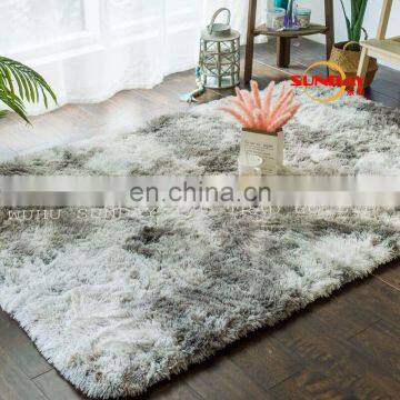 Cheap China 100% Polyester long pile tie-dying PV Plush Rug Area Carpet