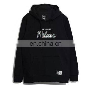 Print Black Pullover Hoodie Wholesale OEM Custom Men Hoodies