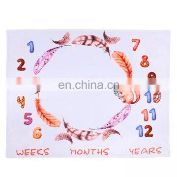 Premium Cotton Baby Milestone Blanket Monthly Fleece Blanket photo-3