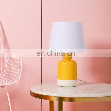 UK Simple Customize Small Cylinder Ceramic Cheap Matte Desk Lamps for Hotel Bedside photo-3
