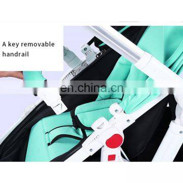 High Landscape Aluminum Frame Folding Double Pram Two Baskets Baby Carriage