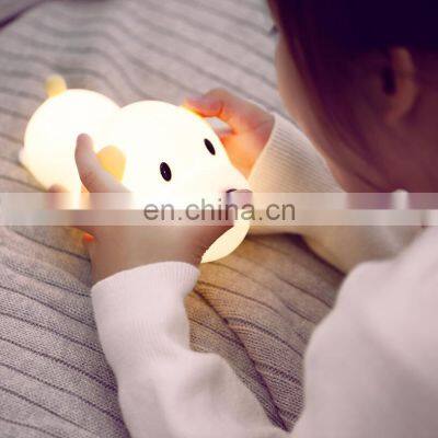 Sensor Touch Muti-colors Changing Rechargeable Kids'Silicone Puppy Beside Night Light Lamp photo-5