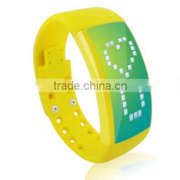 Multi-function Pedometer Watch 8GB USB Flash Drive Unisex LED Wristband Yellow