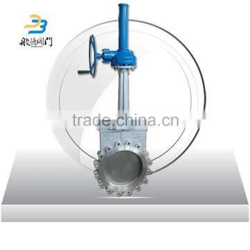 4Inch PN10/16 Worm Operated Stainless Steel 316 Cast Iron Wafer Price Knife Gate Valve photo-5