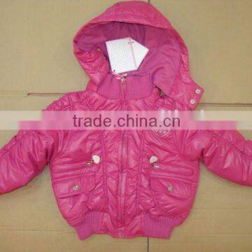 Girls washed PU padded jackets