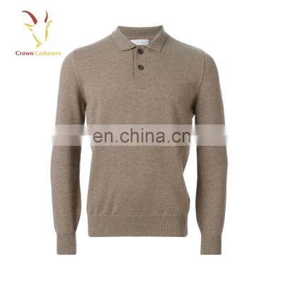 Men's Long Sleeve Polo Neck Cashmere Sweater photo-5