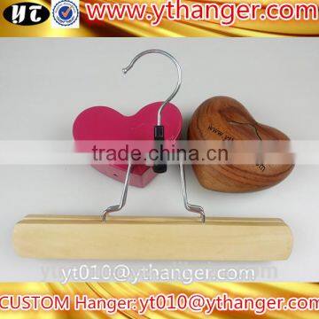 YY0543 manufacturers natural wooden hair extension clamp hanger skirt hanger