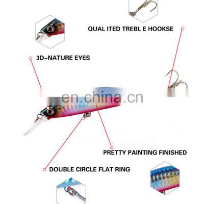 2021 High Quality New Design 70mm 16g Sinking Fish Bait Fishing Equipment Luminous Fishing Minnow photo-5