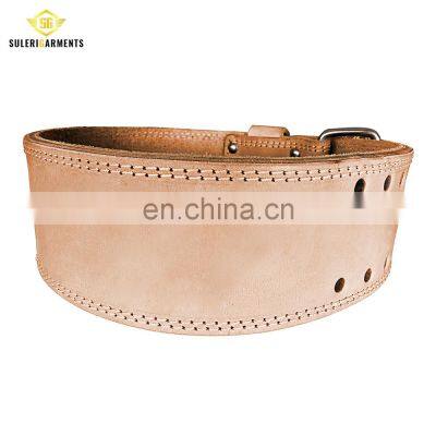Fitness Gear High Quality Genuine Leather Adjustable Fitness Power Lifting Leather Belt Waist Support Belt photo-3