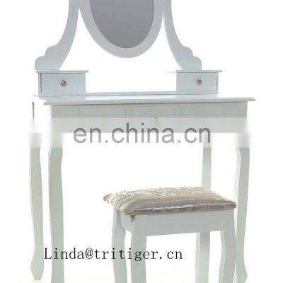 Plywood MDF Dressing Table Set With Mirror Makeup Vanity Table Wholesale photo-2