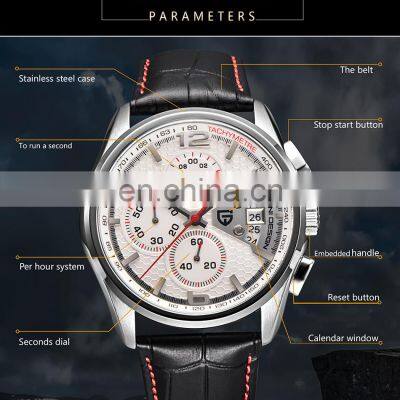 Pagani Design 3306 Elegant Men Quartz Wristwatch Luminous Calendar Fashion Quality Stainless Steel Men Watches