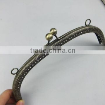 NEW!Antique Brass Metal Sewing Purse Frame China Direct Supplier DIY Purse Frame With Clasp Loop