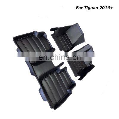 HFTM Customized Decorative Original Car Kick Full Floor Mat Wrap 5D HOT-Pressed PU Leather Carpet for Volkswagen Tiguan2016+ photo-4